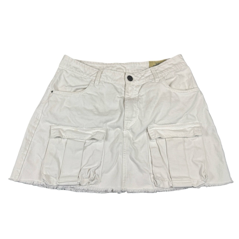 Vintage Denim Tennis White Cargo Skirt With Tennis Ball Pockets Women's Size 10 - Picture 1 of 7